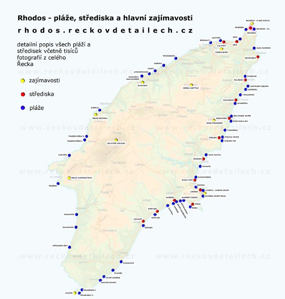 Mapa - letoviska, pláže, zajímavosti