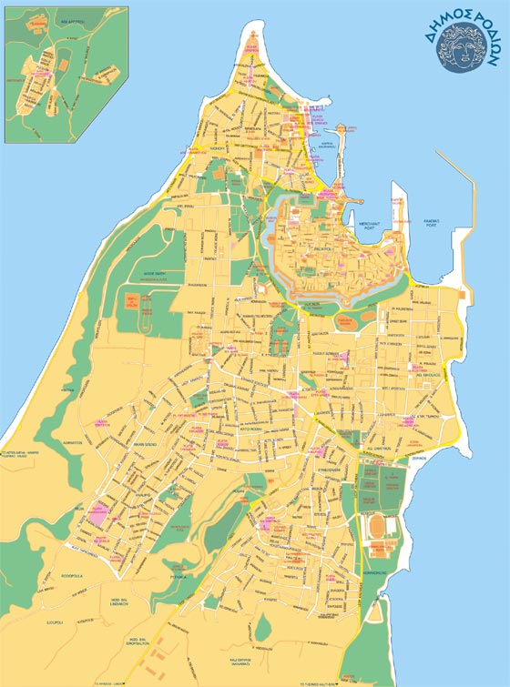 Mapa města Rhodos